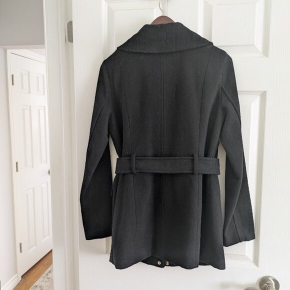 GUESS Black Wool Peacoat - Picture 3 of 5